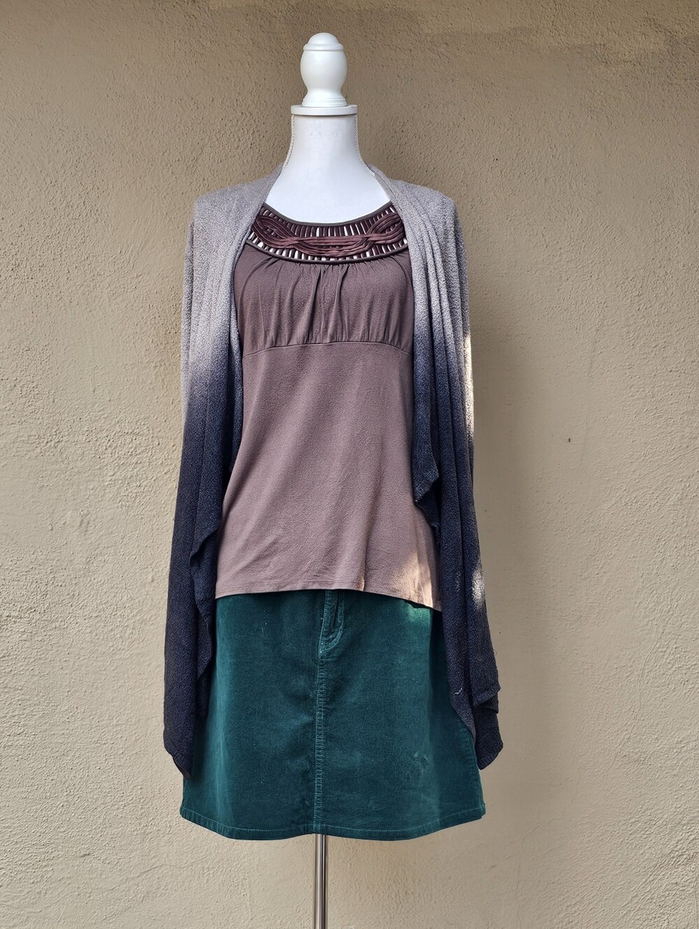 Barefoot Dreams Bamboo Chic Lite Gradient Brown to Black Ombre Sz S/M